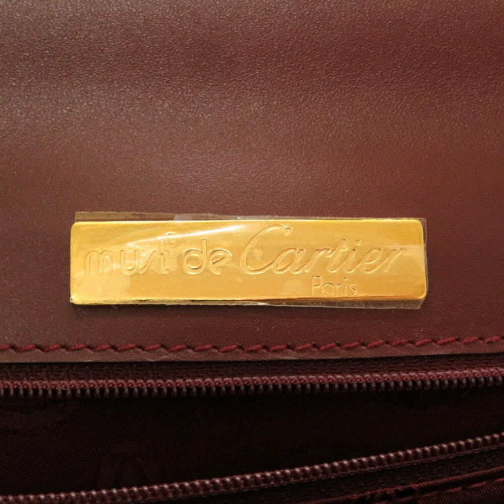 red Pre-Owned leather bordeaux Cartier handbag must (Good) line