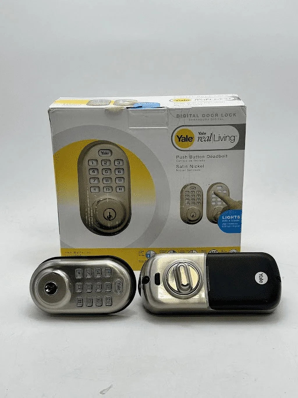 Door Satin Box - YRD216-NR-619 Lock Lock Open Yale Nickel Keypad Assure Security -