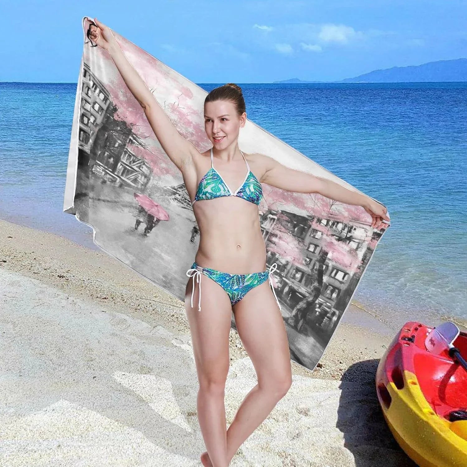Beach Oversized Shower Tower Microfiber Bath Romantic Towel 30”X60” Towel, Quick Free Sand Towel Paris Dry Pool Bestwell Swim Thin Blanket, Towel Eiffel Lightweight Multipurpose Yoga