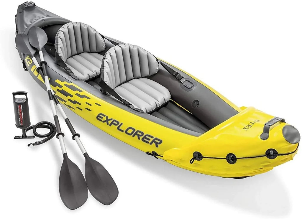 68307EP 400lb Aluminum K2 Pump PVC 2-Person Includes – – Inflatable – Adjustable Oars Kayak – SuperStrong Backrest YUNWEN 86in High-Output Explorer Seats and Capacity Set: with Weight Deluxe