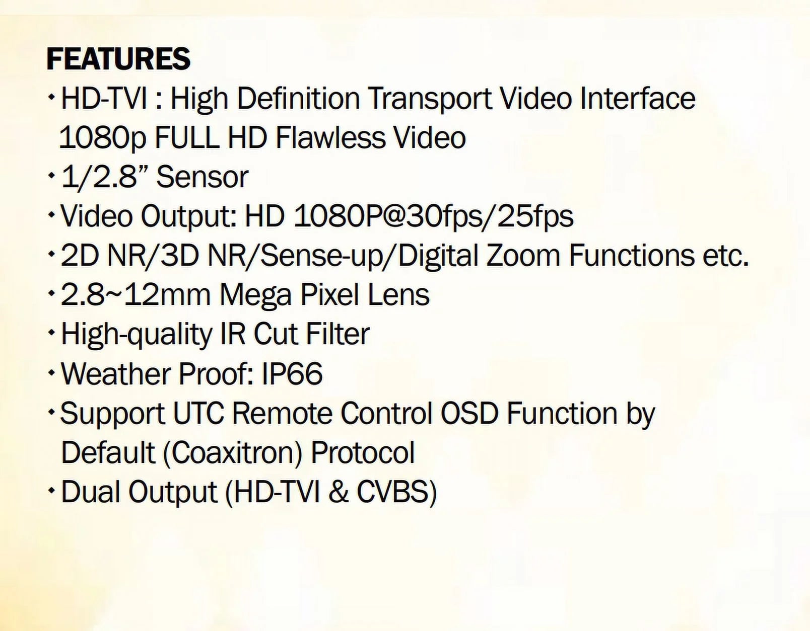 Bullet 2.8-12mm, Camera, LED Outdoor 12V IR 42 TIR-1412V-B DC, 2MP HD-TVI Sense-up Eyemax