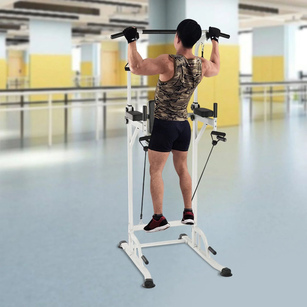 Black Power Pull Gym Chin Home Push Up Tower Adjustable Power Bar Tower Station Gym Home Dip Height
