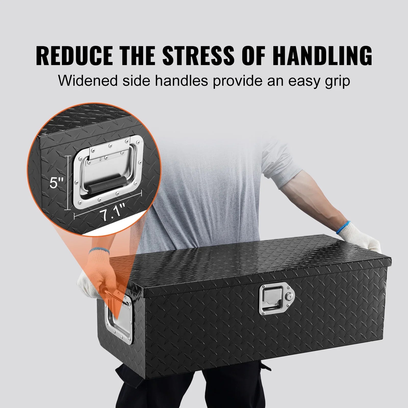 for Bed Tool Box Heavy Pickup Truck SKYSHALO Duty Aluminum 30"x13"x9.6" Bar