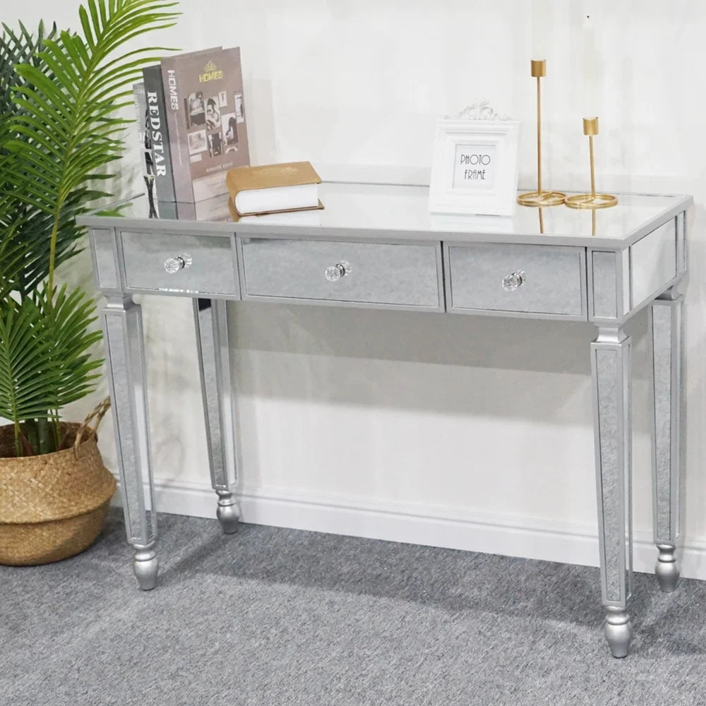Table Mirror Console Drawers Dressing Three Table Table