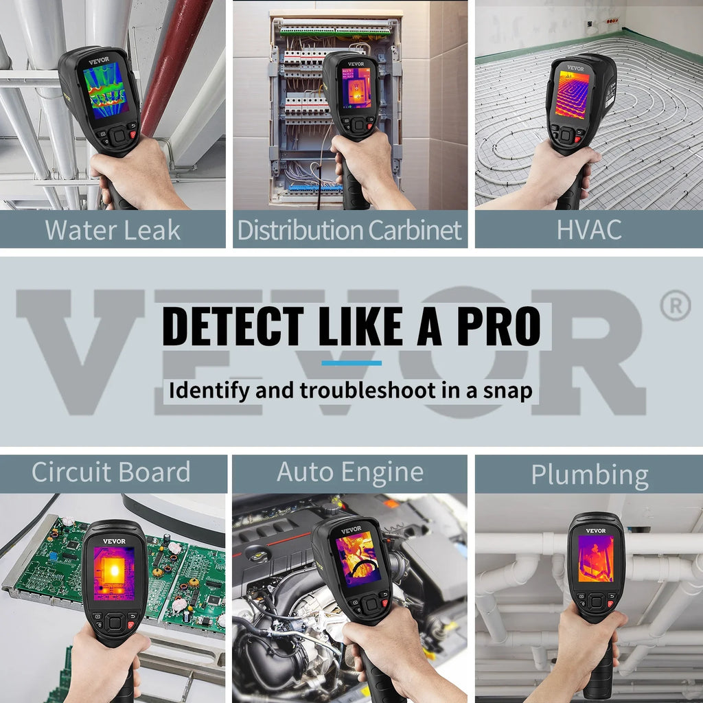 Infrared and Built-in Battery SD 20Hz 240x180 IR Camera, -4℉~662℉ Imaging Li-ion VEVOR Thermal Card, with Rechargeable Rate (43200 16G Temperature Refresh Range, Pixels), Camera Resolution
