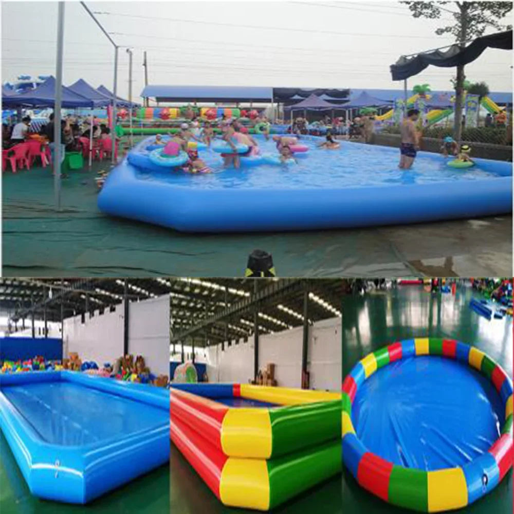 Blower Pool Inflatable Blue 7*7*0.55m with Walking Family for Swimming Techtongda Water Ball