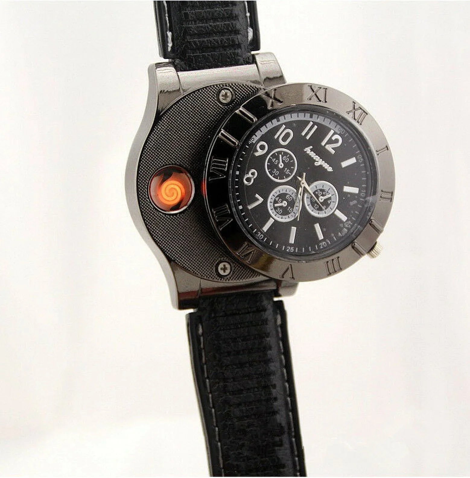 Flameless Strap Watch USB Watch USB Lighter Windproof Outdoor Men's Gift Rubber Rechargeable