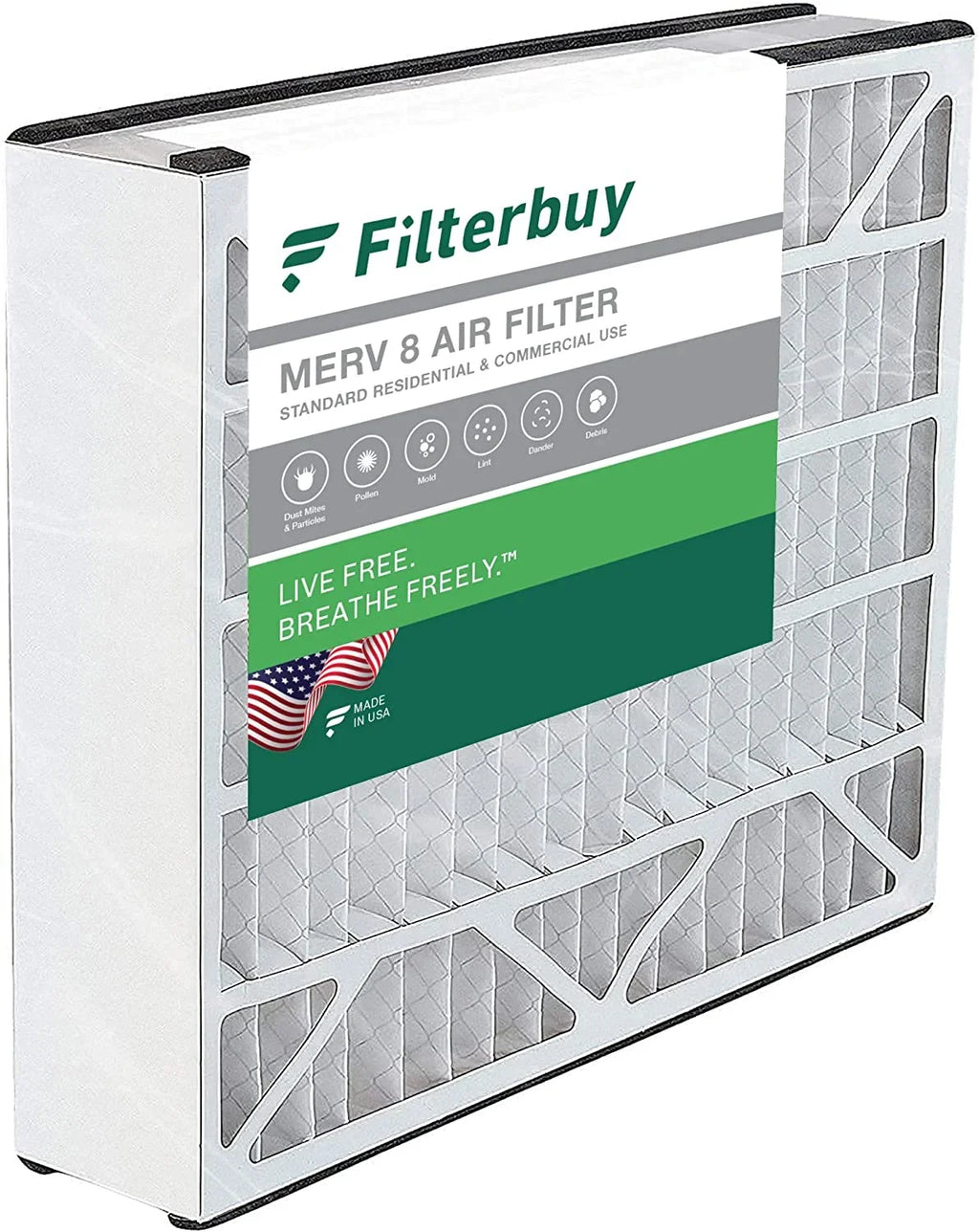 MERV Filterbuy Furnace 255649-103 Pleated HVAC for Air Trion Bear AC 20x20x5 (1-Pack) 8 Filters Air