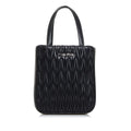(Good) Miu Miu 5BA220 Leather Shoulder MIUMIU Materasse Black Pre-Owned Ladies Nappa Miu Bag Silver Crystal