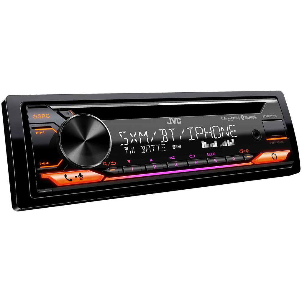 SirusXM 6x9" CD JVC Ready USB, Amazon - w/ AUX, Pairs + Speakers Receiver Alexa, Of Two Bluetooth, Front KD-TD91BTS JVC