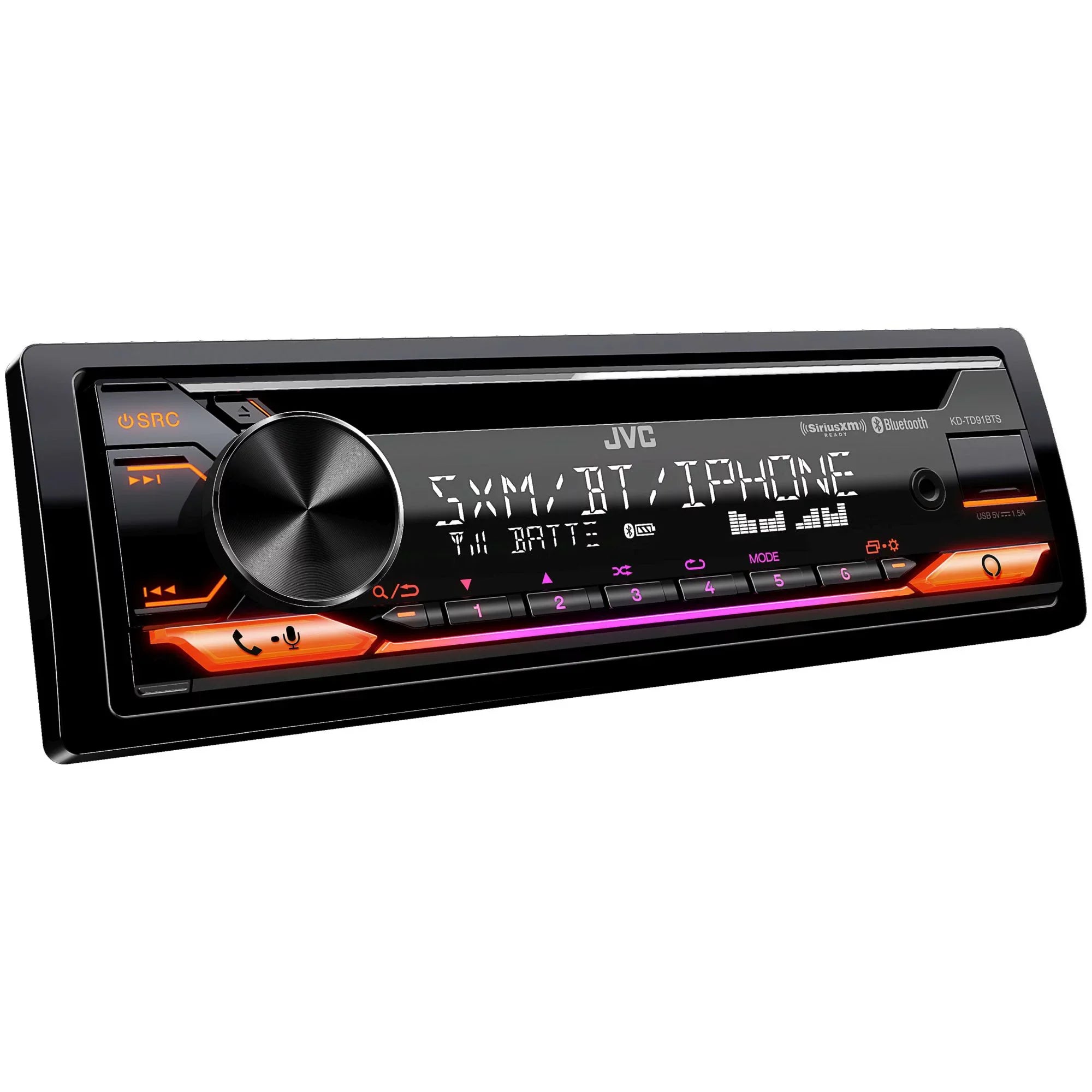 SirusXM 6x9" CD JVC Ready USB, Amazon - w/ AUX, Pairs + Speakers Receiver Alexa, Of Two Bluetooth, Front KD-TD91BTS JVC