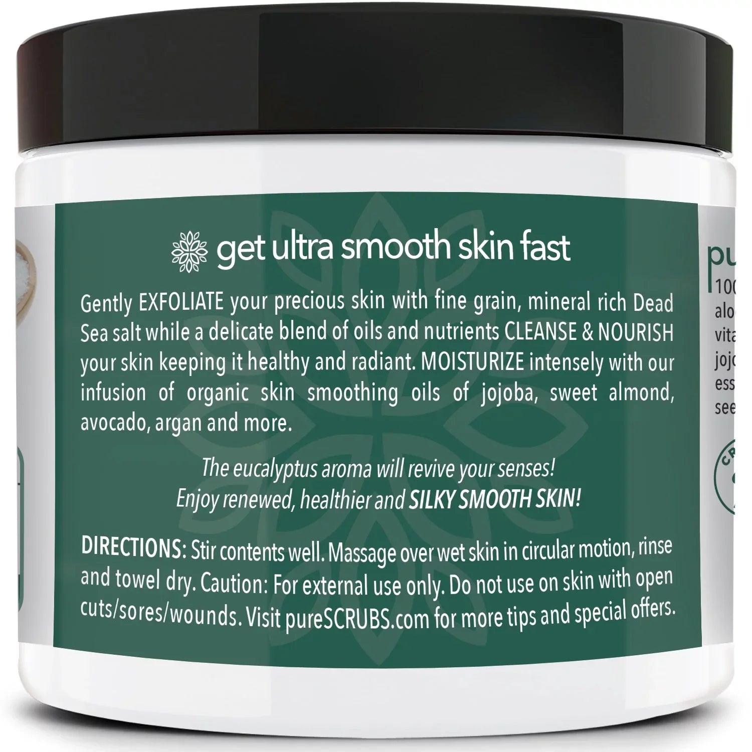'+ Organic Essential Large Soap Pure FREE Loofah Premium Set Salt Oils SCRUB Mini Infused Wooden Spoon, Dead 16oz pureSCRUBS Bar Exfoliating Body Organic & Sea Nutrients EUCALYPTUS - Scrub & - BODY