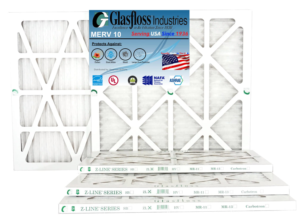 Size: 23.5 Air inch) -Qty:6 Glasfloss USA Filter - (Actual Made - - 24x36x1 in x 10 Furnace MERV 35.5x7/8