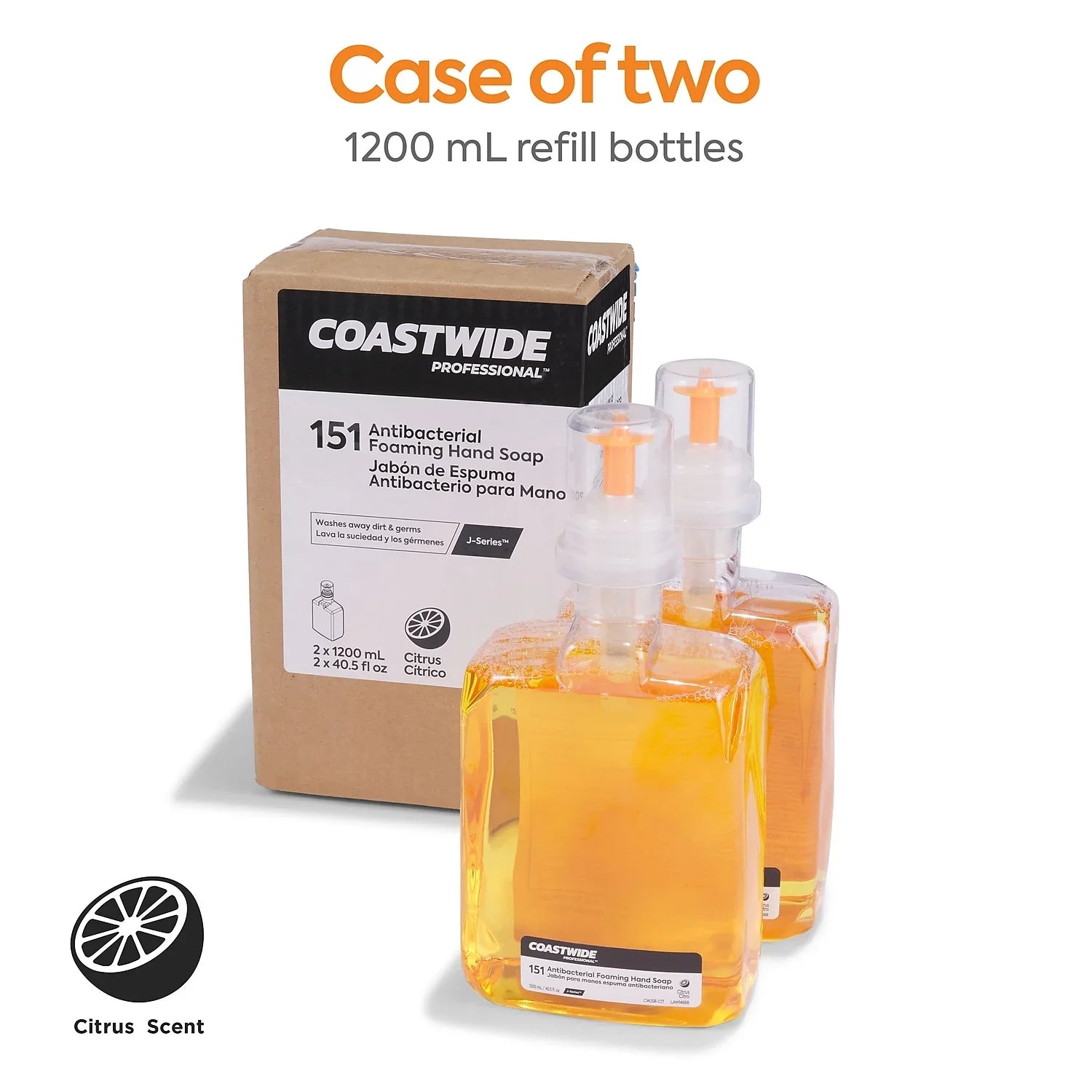 COASTWIDE mL Foam Antibacterial CWJSR-CIT Soap J-Series Citrus 1200 2/Carton Hand