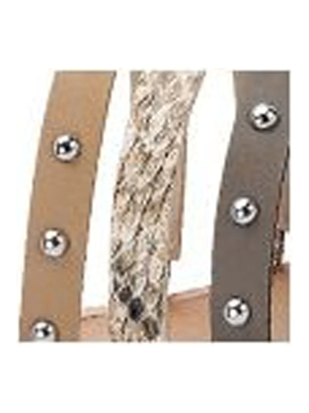 Sandals Strappy Slip M Womens Kaylee Wedge Snake Studded 6.5 Toe On VITA Toe-Loop Slide DOLCE Shoes Beige Square