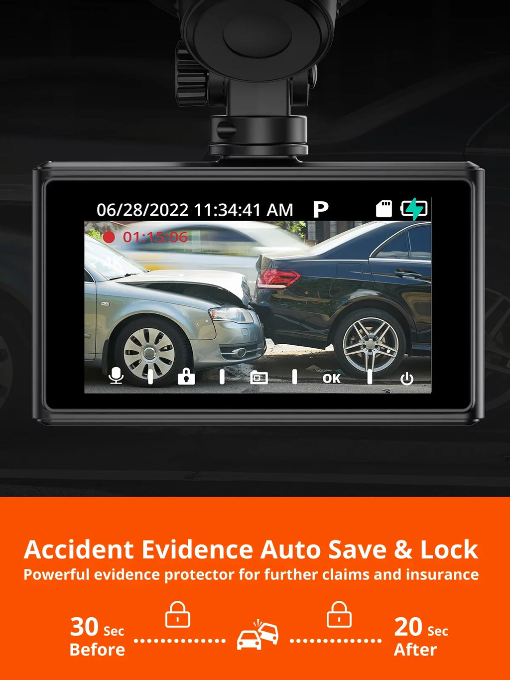 with Cars, Car Dash Front Kingslim Vision and Camera 4K and Dash D2 - and Dashboard with Supported[Upgraded Parking Dual Cam Pro 256GB Version] WiFi Monitor, for Cam 1080P Front Rear Night 4K Rear