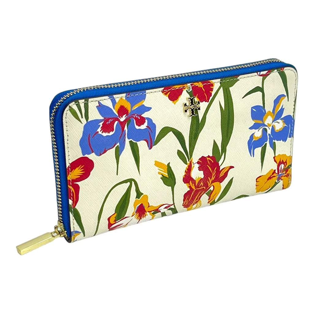 Bag Floral Painted Burch New in Zip Multi Flower Iris Continental Tory Wallet