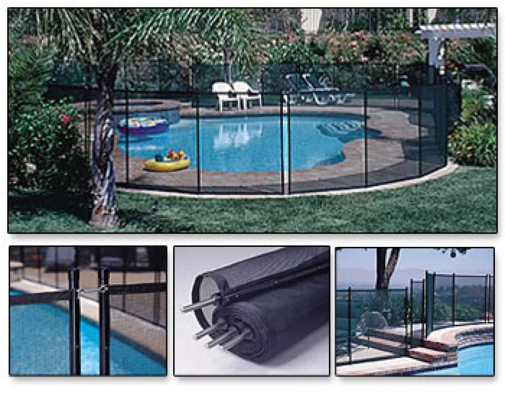 Panel Black GLI Swimming Safety Pool 5' Inground Removable 10' Single Fence x - -