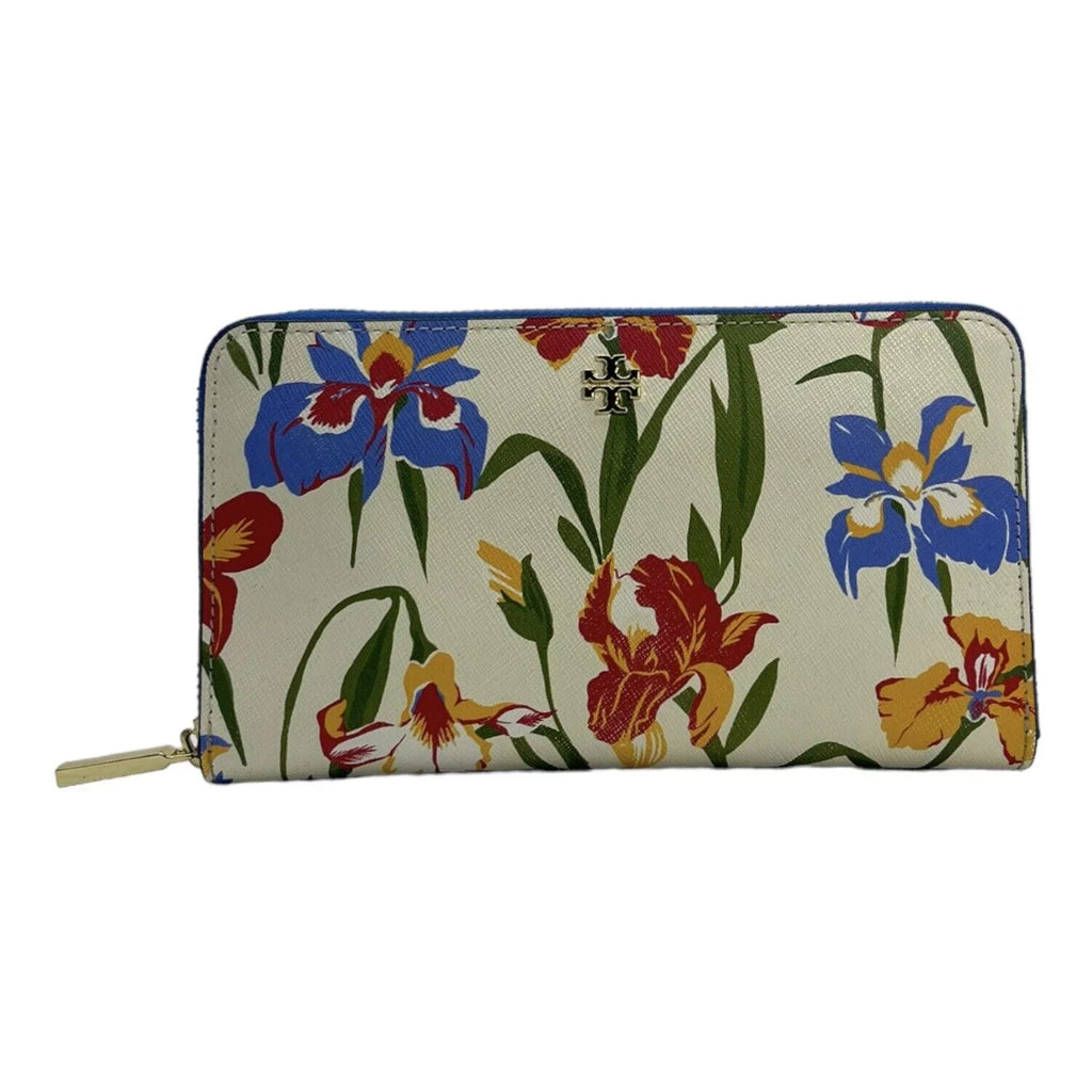 Bag Floral Painted Burch New in Zip Multi Flower Iris Continental Tory Wallet