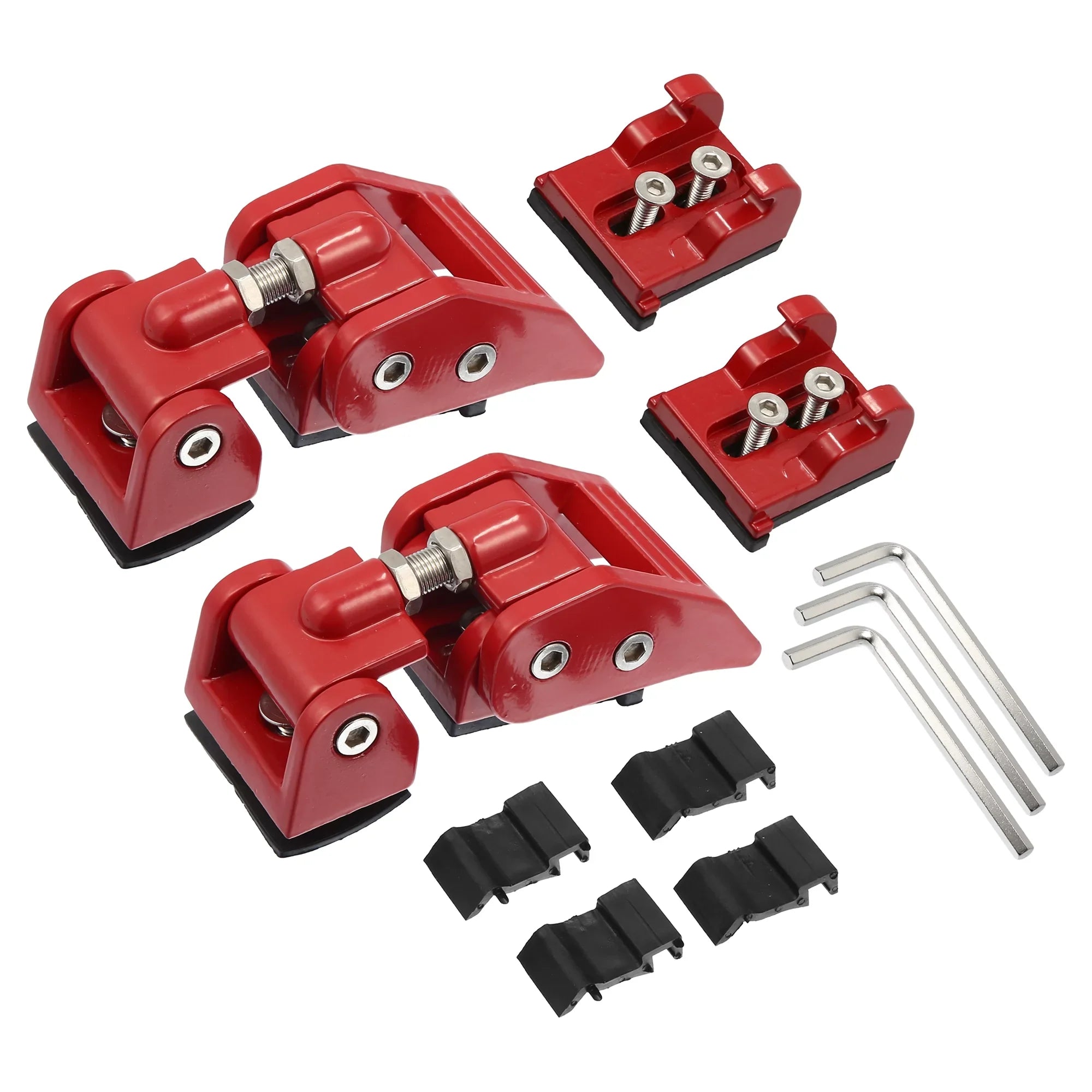 1 4 Hood 2 Red Unique Pair Jeep & Locking Latches Door Door for Wrangler Hood Catch JK Fit Bargains Unlimited Front