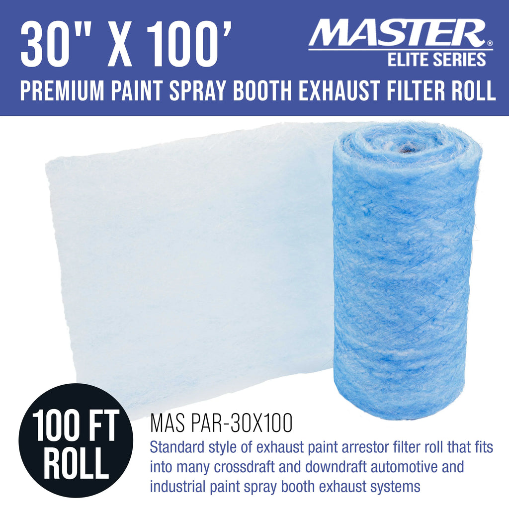 Roll, 18 Paint in 30" Exhaust Premium Particles - Overspray Booth Fiberglass Booths - Master Spray Autobody Heavy-Duty Filter Paint Gram Arrestor Refinish Paint Captures 100' x Auto Traps Elite