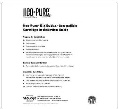 Bubba Watts Bubba Neo-Pure Compatible Depth Cartridge Big Filter BB150-HMB01 1 housing BBH-150 BBC-150-D1 Micron Big with Replacement