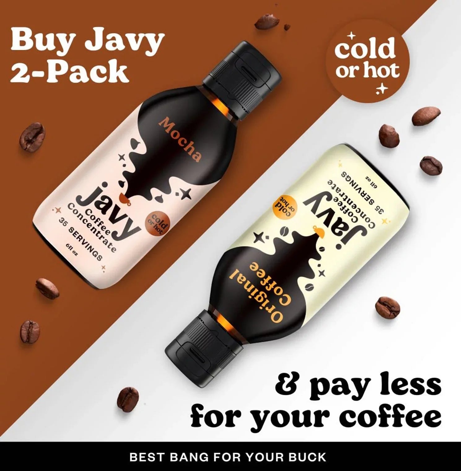 Bundle, Cold Flavor Pack, Coffee & Variety Brew Coffee gifts, Original 2 Cold Coffee Concentrate Seconds, in Javy ounces Ice 12 Coffee Drinks Mocha &
