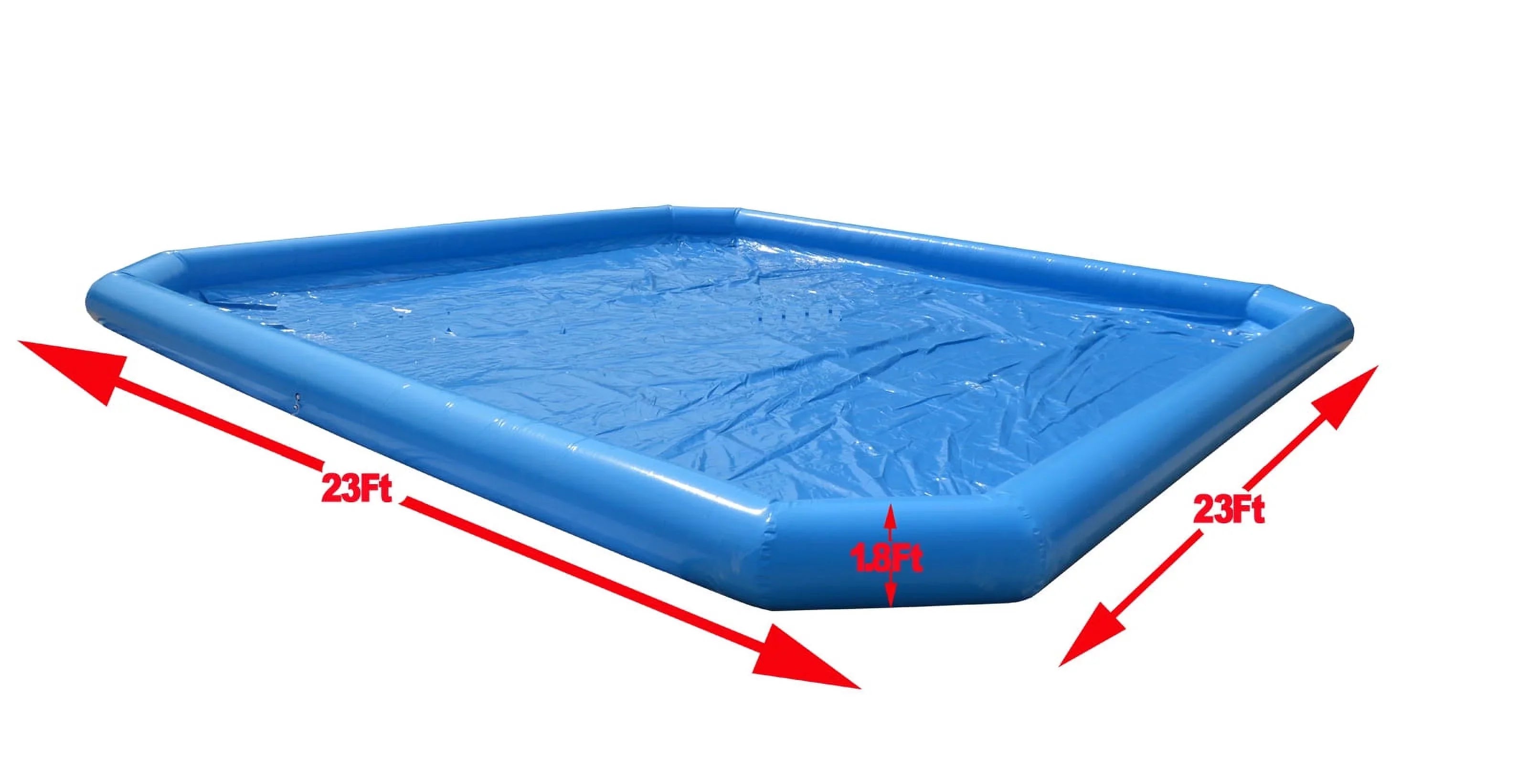 Blower Pool Inflatable Blue 7*7*0.55m with Walking Family for Swimming Techtongda Water Ball