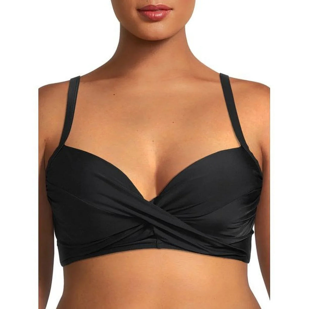 '+ Front S Shirred Waist Nicole Top 2Pc BLACK Miller Twist Bikini Bottom Hi