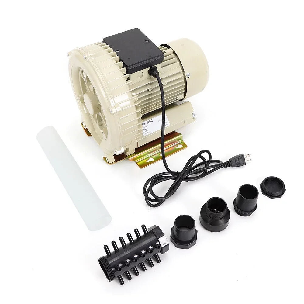 Industrial Aquaculture Pump Hydroponics Air Blower Aquarium Pond Blower Air High Pressure Fish 110V Miumaeov 370W