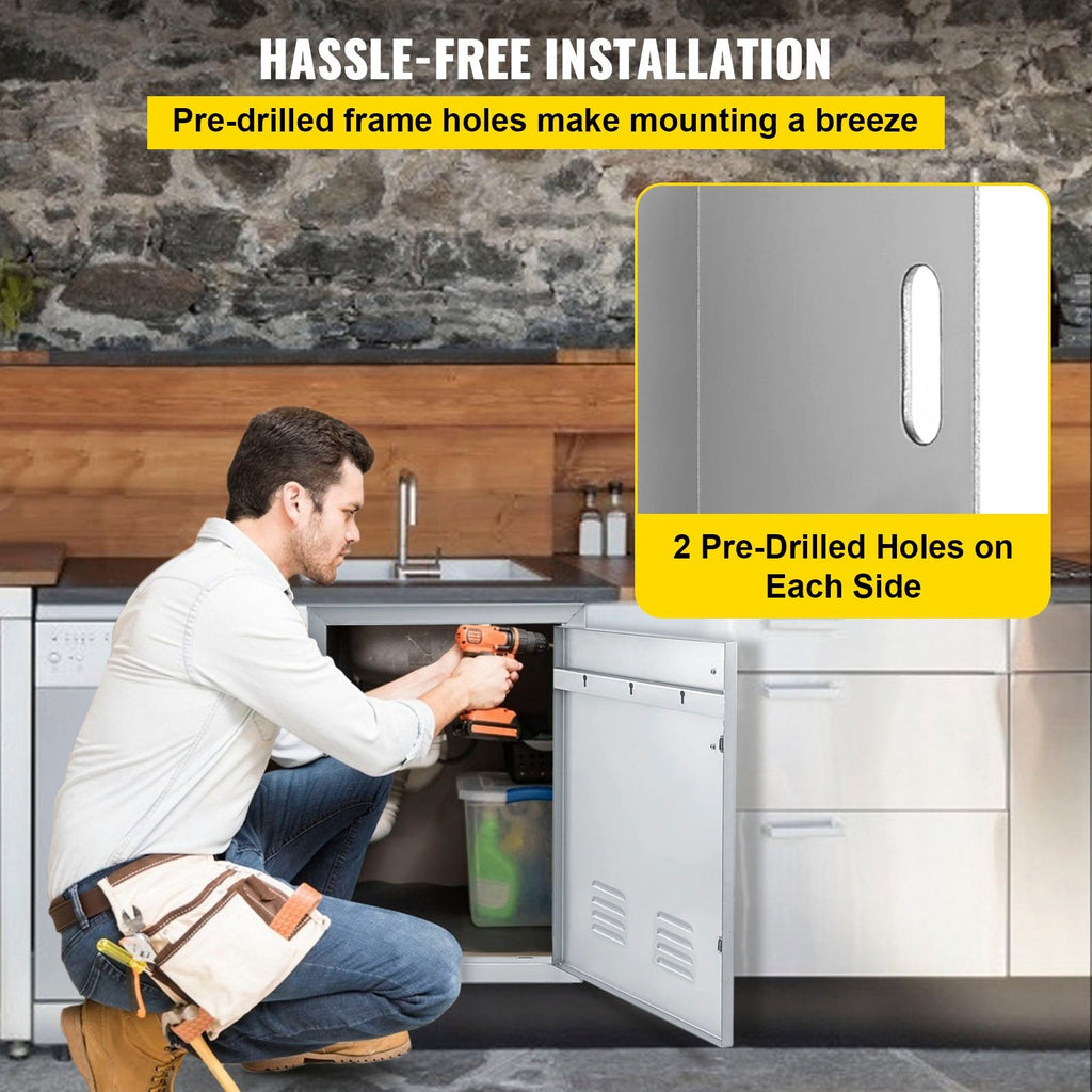 for Stainless Island Vertical Vents inch with Storage 17x24 Access Door Single Steel Door BBQ