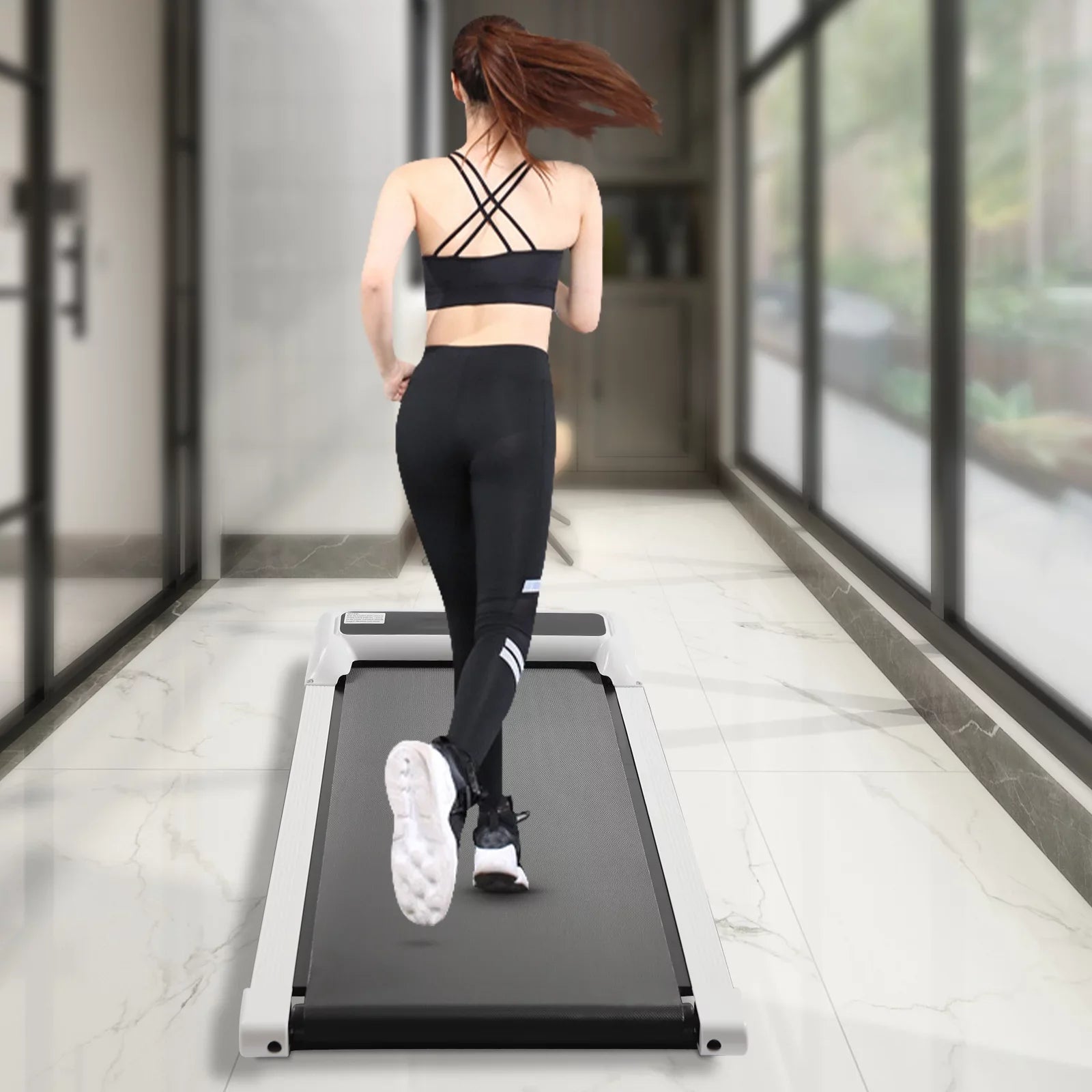 Control Jogging 2 Pad Home Remote Under Electric ZhdnBhnos Fitness Walking Treadmill in Portable Desk 600W 2.25HP Motorized 1 Running Machine