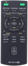 for RM-ANU159 Remote SS-WCT60 SA-CT60 Replacement Sony System HT-CT60 HT-CT60/C Bar Sound Control Audio