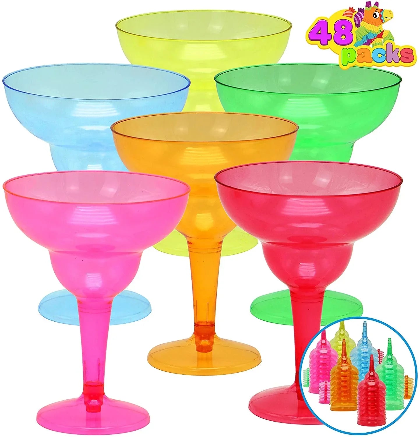 Pcs Mexican Cups Cinco Margarita De oz Fiesta Taco Decoration Party JOYIN Decorations,12 Plastic Fun,Plastic Party Cinco Glasses Party Mayo Glasses Margarita Theme Supplies for De 48 Mayo