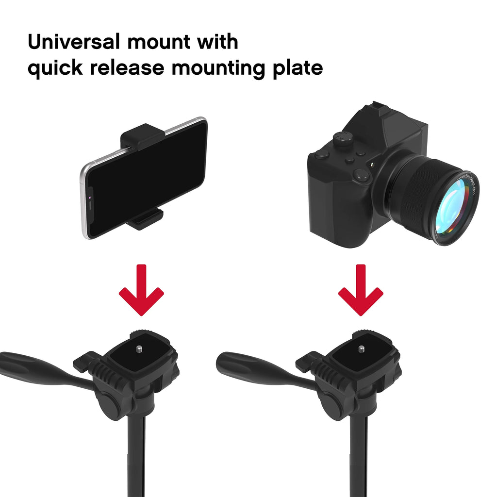 '- Aluminum Carry 57” On Mounting & Bag Tripod Screws Lightweight Pro Phone/Camera Stand W/ Air for