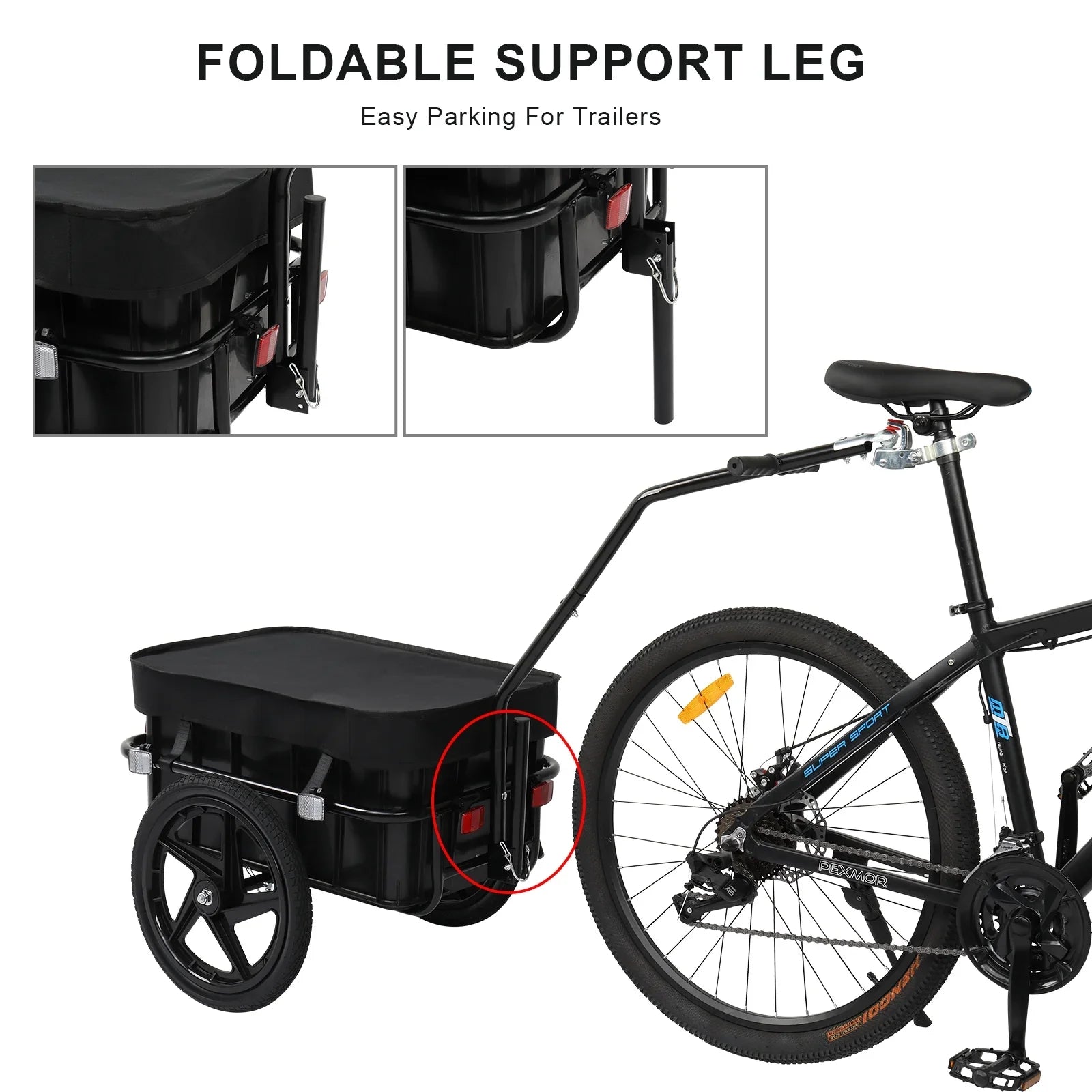 Wagon Trailer Trailer, Coupler Cover Waterproof PEXMOR Bike Cargo & Bicycle W/Universal
