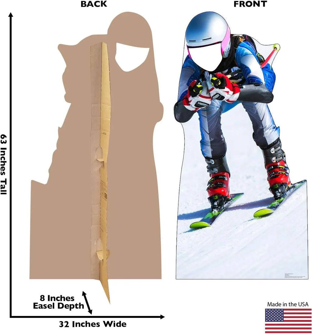 Size Stand-In Skier Life Cutout Cardboard Downhill Standup