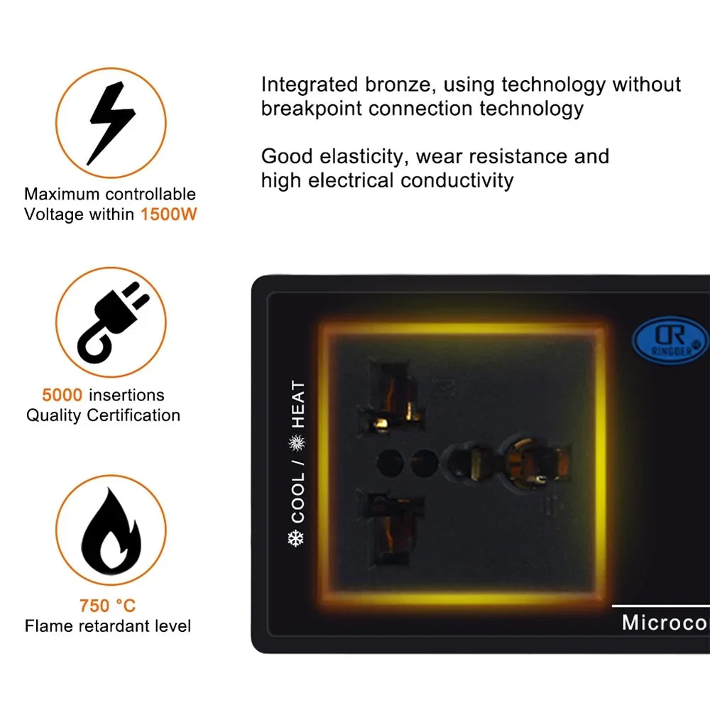Incubation Chest Outlet House Controlled Brewing Reptiles for Cooling Reptile Freezer Digital Controller Temperature Green Mode with Thermostat & Plug -40℃~110℃ Home Heating Thermostat Lepmerk