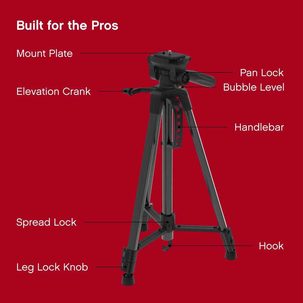 '- Aluminum Carry 57” On Mounting & Bag Tripod Screws Lightweight Pro Phone/Camera Stand W/ Air for