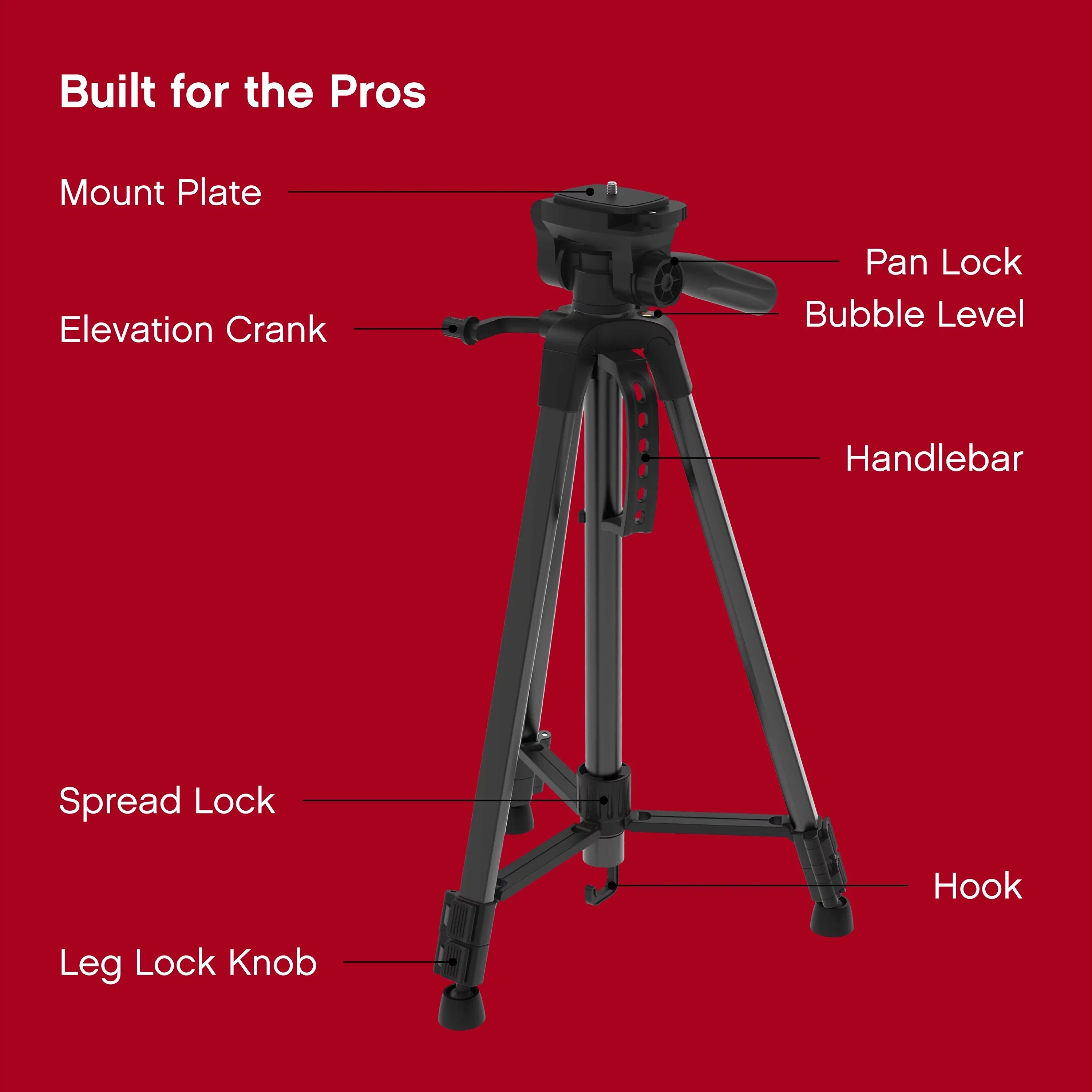 '- Aluminum Carry 57” On Mounting & Bag Tripod Screws Lightweight Pro Phone/Camera Stand W/ Air for