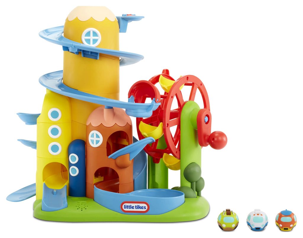 18 Months Learn Roll and Ages Little Playset Up & Play Toy Arounds Tikes Town, Toddlers Turnin' for Cars and