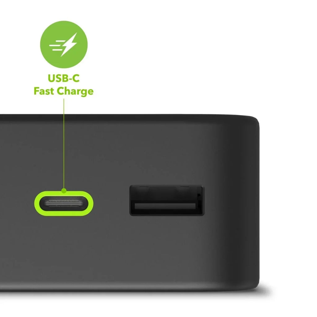 mophie Fast Large 20W XL USB-C 2023 (1) mAh Internal and Port, Travel-Friendly - (2) Battery, Charging PD USB-A Bank Input/Output Ports Power 20,000 Powerstation