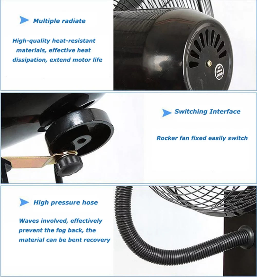 Spray Fan Industrial Dust Fan TECHTONGDA Humidification Electric Removal 30" Floor