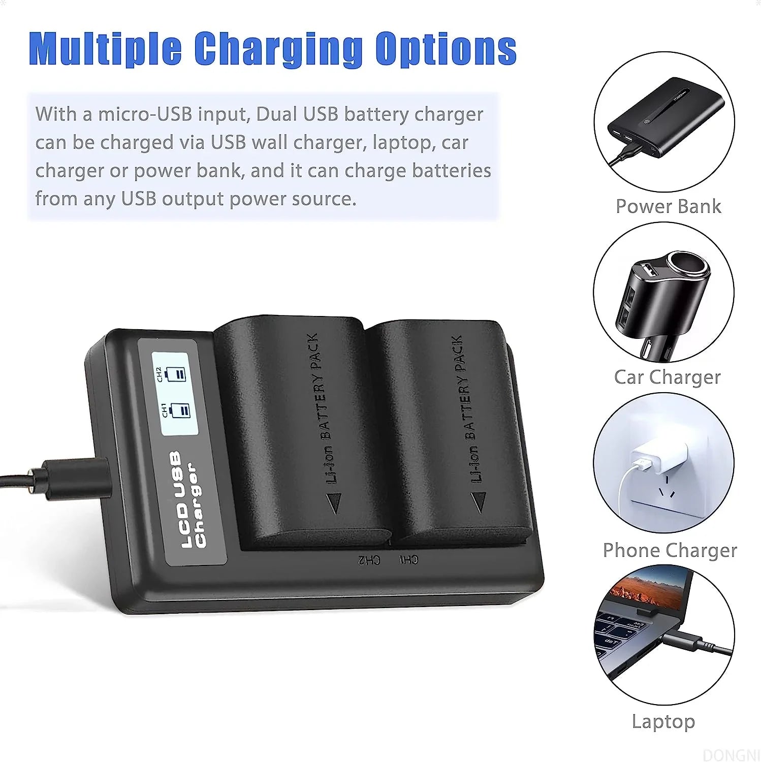 5DS 90D Mark Canon R6 R5 Charger Batteries 60D and 2-Pack EOS 70D 5D Dual 6D 7D 2950mAh LP-E6NH R for II/III/IV 80D Camera