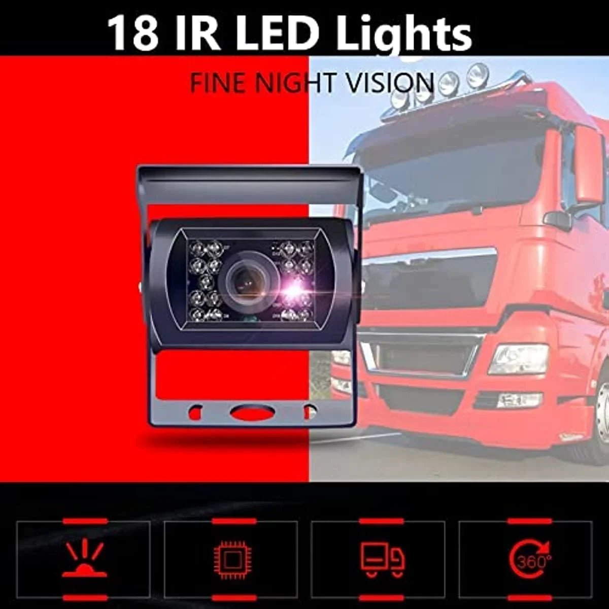 Camera 7 View Monitor Night for Trailers inch 2 Vision RV Truck System Camera Rear Bileeko with Bus Rearview