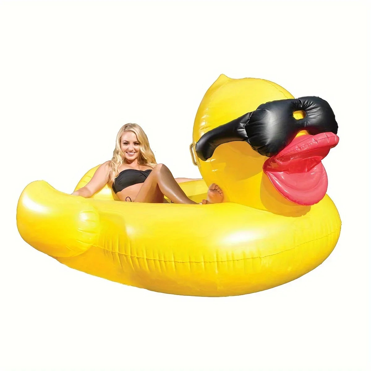 Raft, Floating PVC Beverage Yellow 1pc Holders Toy Two Big Duck With Inflatable Water