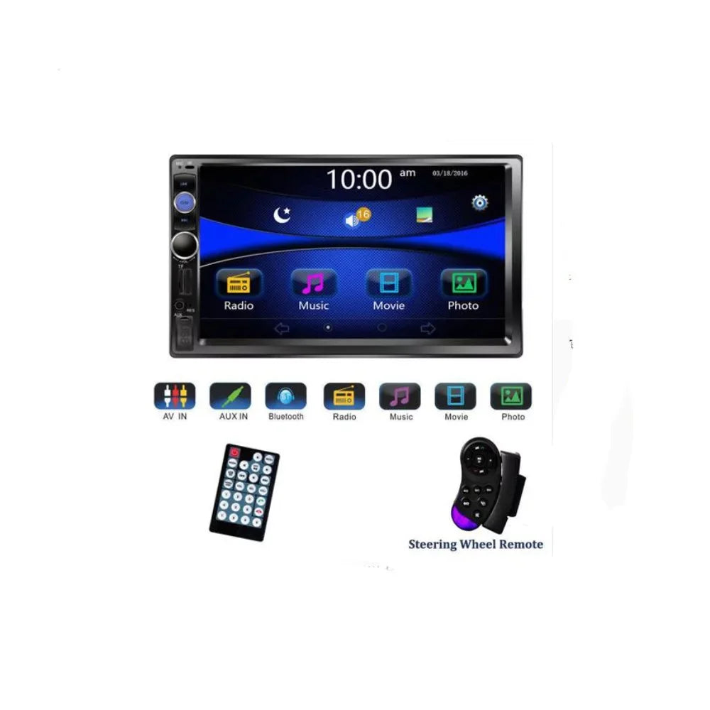 Backup Car Stereo and with Player Compatible Radios Tukinala MP5 Carplay Link 7 Mirror Car Touch Double Inch Apple Bluetooth, with Stereo Auto, Camera, Android Screen Din Input, Car with A/V