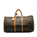 (Fair) Unisex Authenticated Louis Pre-Owned Bag Vuitton Keepall Travel Monogram Canvas Brown 55 WeekenderBag
