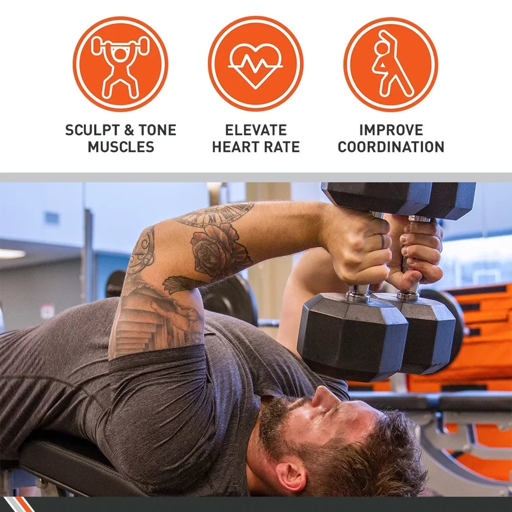 – for Exercises Dumbbell Home Gym Body Strength Hex Training Sport Encased – Dumbbells Equipment Rubber – Weight