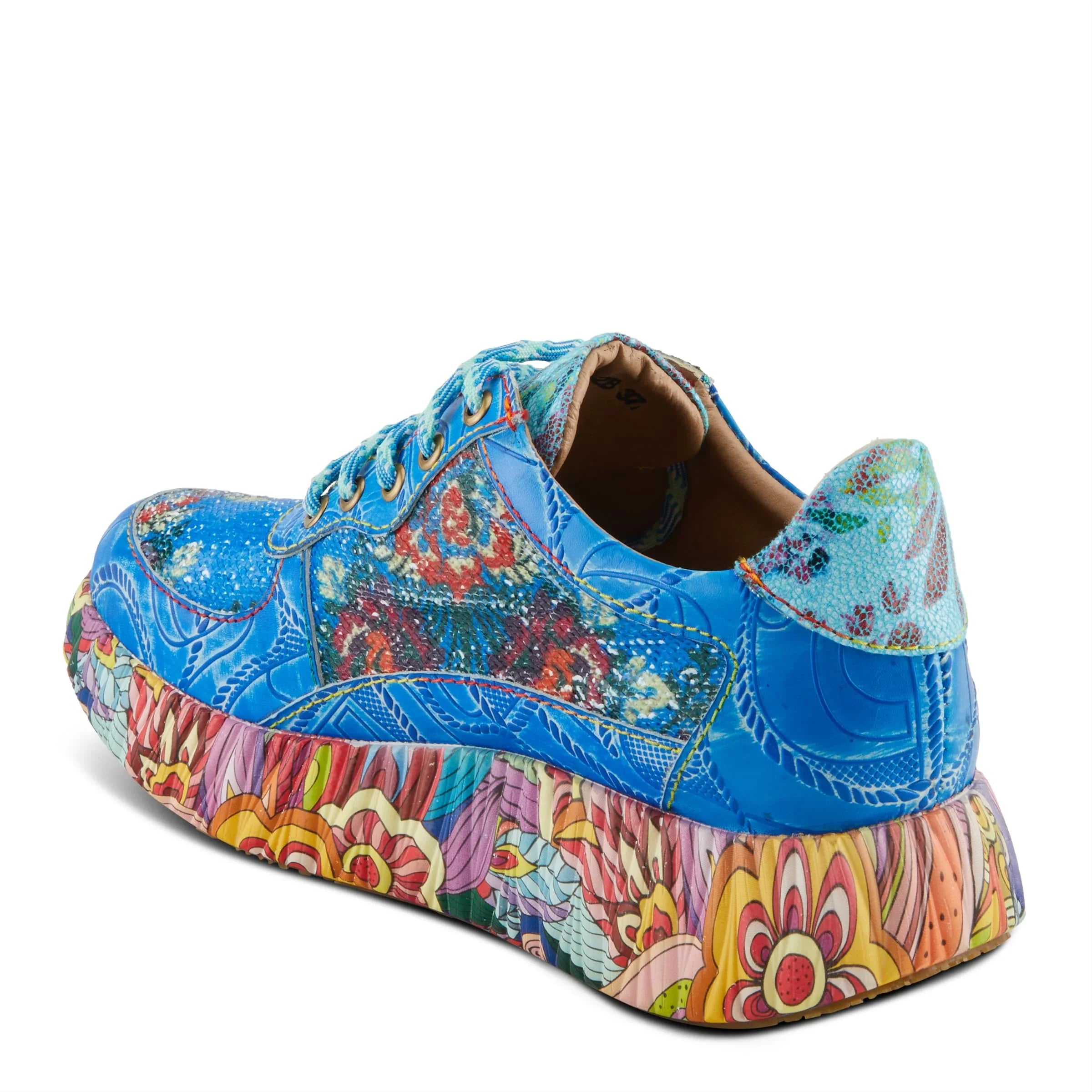 | Step Multi Energetic 42 Spring 10.5-11 Sneakers US EU Fashion Multicolored Blue / CAFFEY Women's Unique Patterns L'Artiste